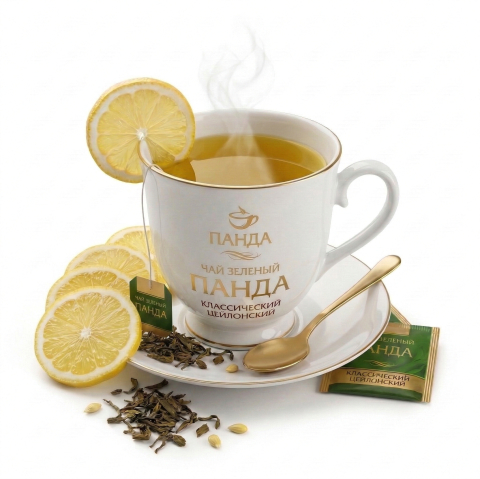 Чай зеленый с лимоном (чашка)
