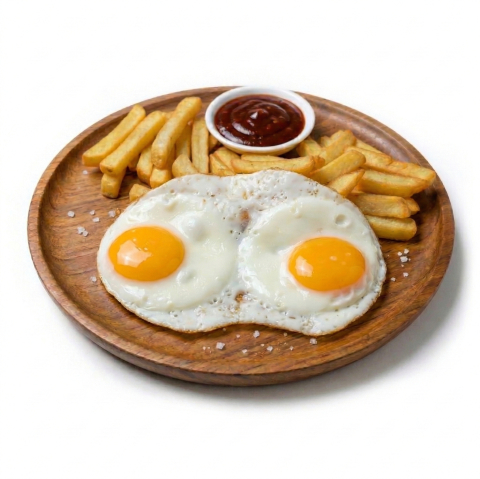 Яичница с картофелем фри